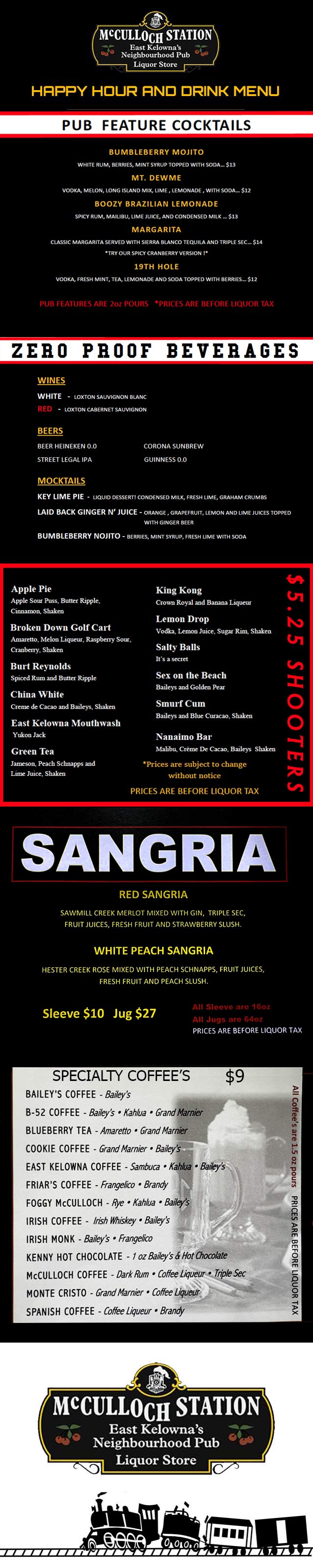 image of pub menu