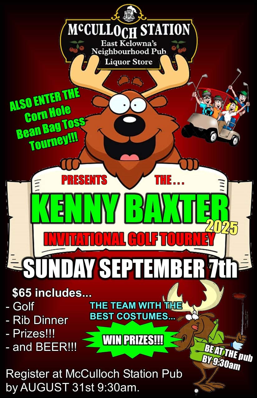 image of McCulloch Station invite poster for their Kenny Baxter Golf Tourney 