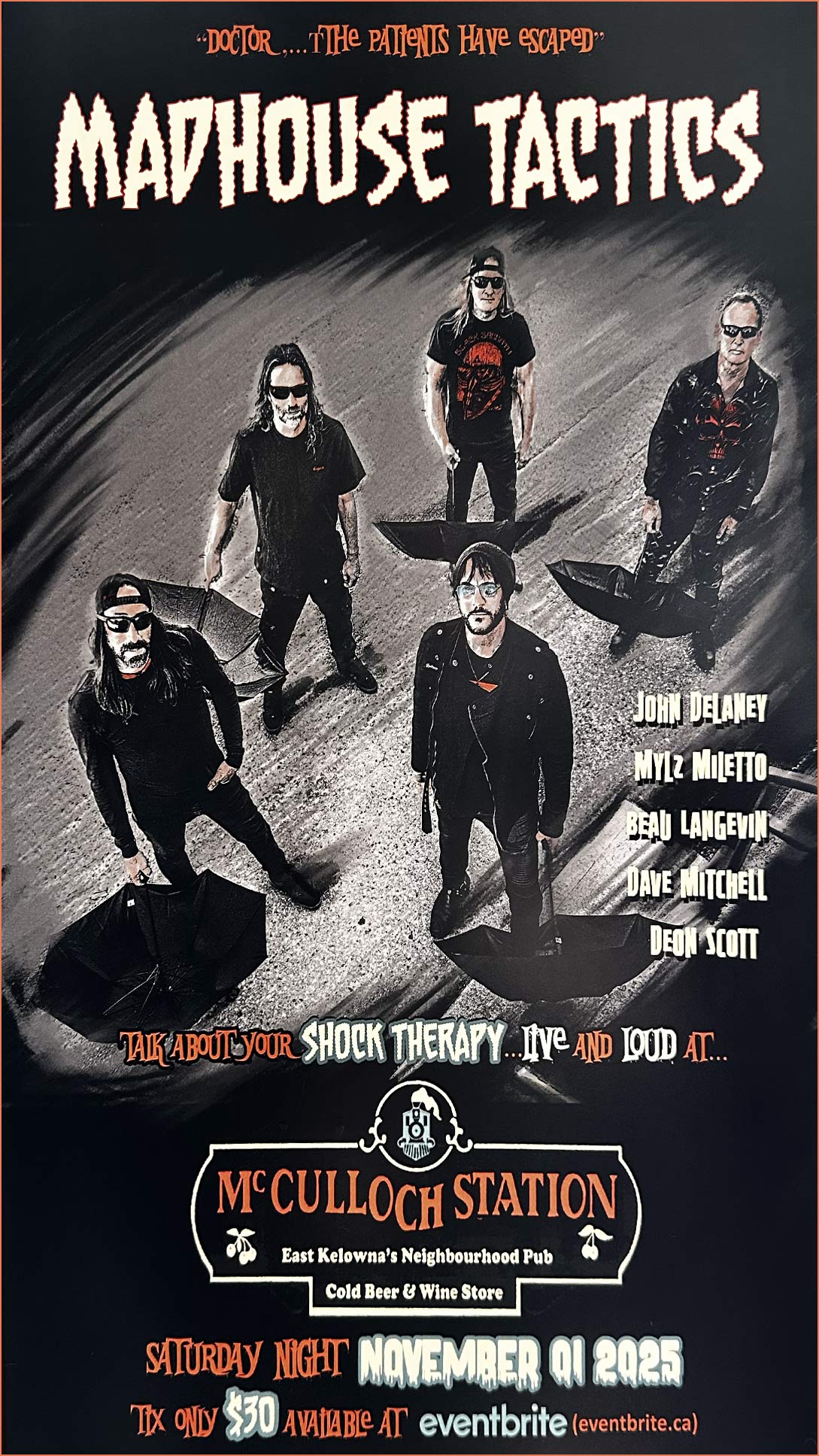image of McCulloch Station Halloween concert featuring the Mad House Tactics promotion