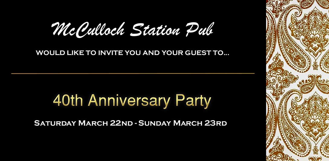 image of McCulloch Station invite card for their 40th Anniversary celebration