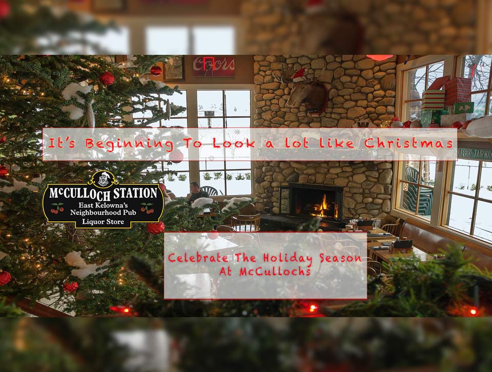 A view of the gas fireplace in McCulloch Station Pub in East Kelowna